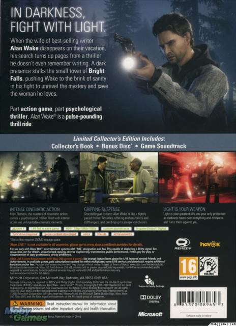 Alan Wake - Microsoft Xbox 360 (Microsoft Game Studios - 1) video game collectible [Barcode 777722320074] - Main Image 2