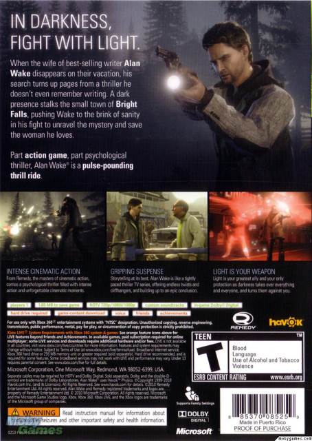 Alan Wake - Microsoft Xbox 360 (Microsoft - Single-Player) video game collectible [Barcode 885370116410] - Main Image 2