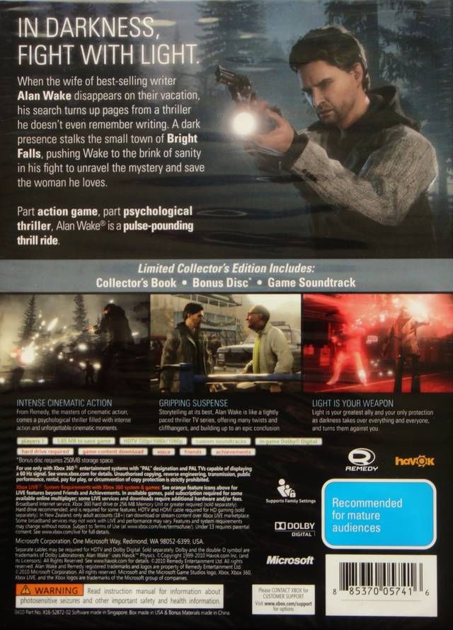 Alan Wake - Microsoft Xbox 360 (1) video game collectible - Main Image 2
