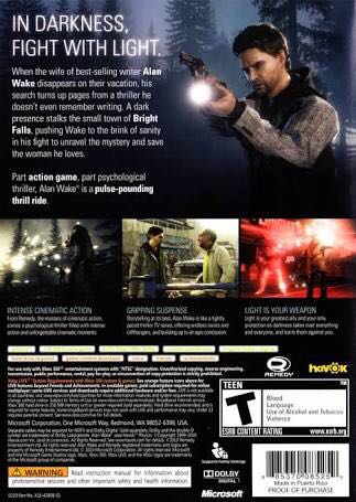 Alan Wake - Microsoft Xbox 360 video game collectible - Main Image 2