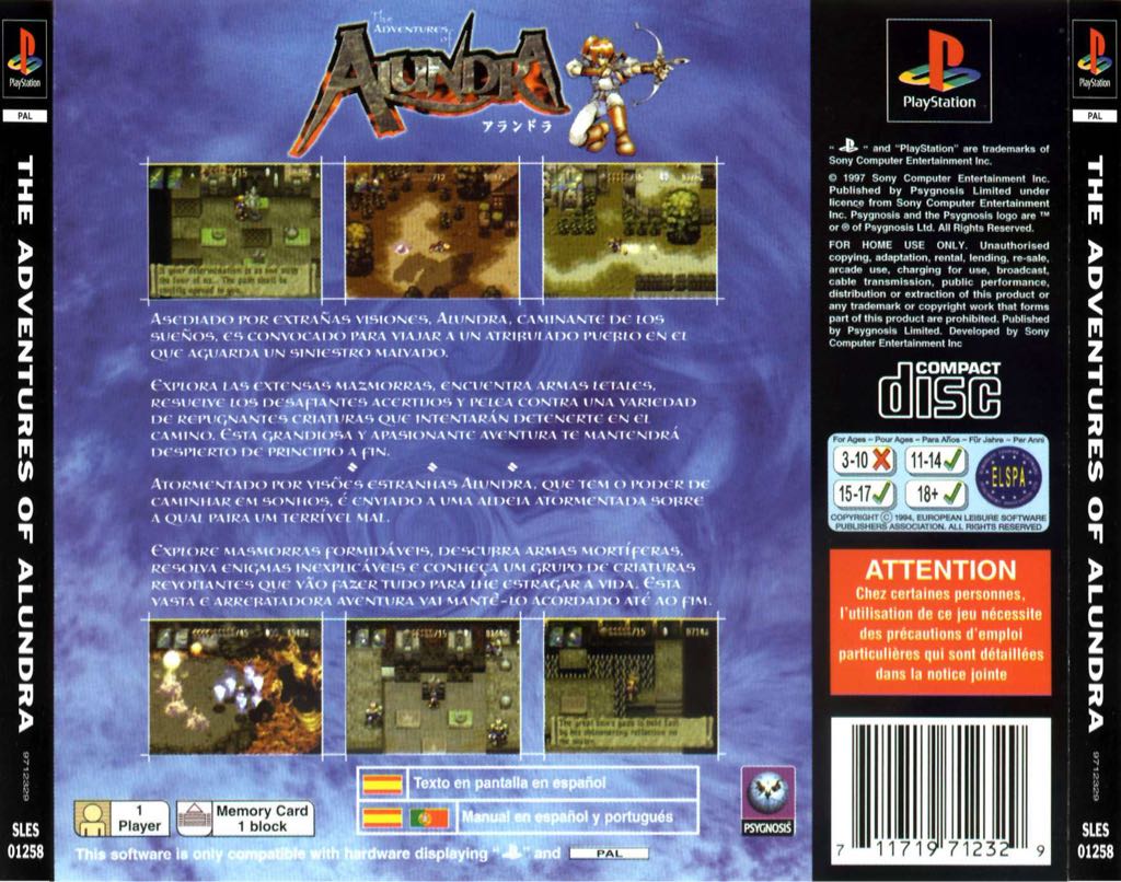 The Adventures Of Alundra - Sony PlayStation (Psygnosis - 1) video game collectible - Main Image 2