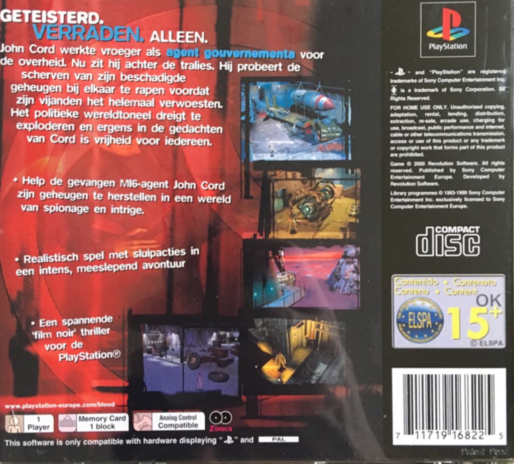 In Cold Blood - Sony PlayStation video game collectible [Barcode 711719168225] - Main Image 2