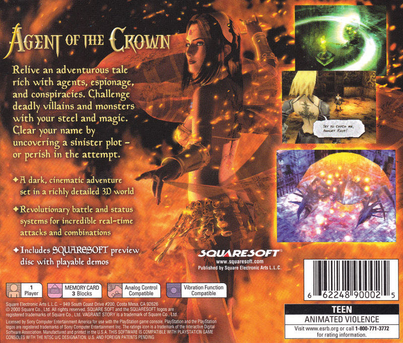 Vagrant Story - Sony PlayStation (SquareSoft - 1) video game collectible [Barcode 6224890002] - Main Image 2