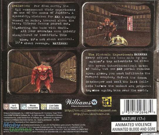 Final Doom - Sony PlayStation (Williams Entertainment Inc. - 2) video game collectible [Barcode 031719269679] - Main Image 2