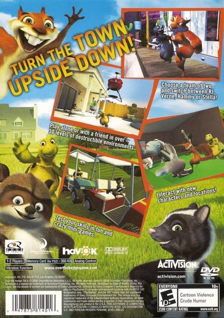 Over the Hedge - Sony PlayStation 2 (PS2) (Activision - 1-2) video game collectible [Barcode 5030917034909] - Main Image 2