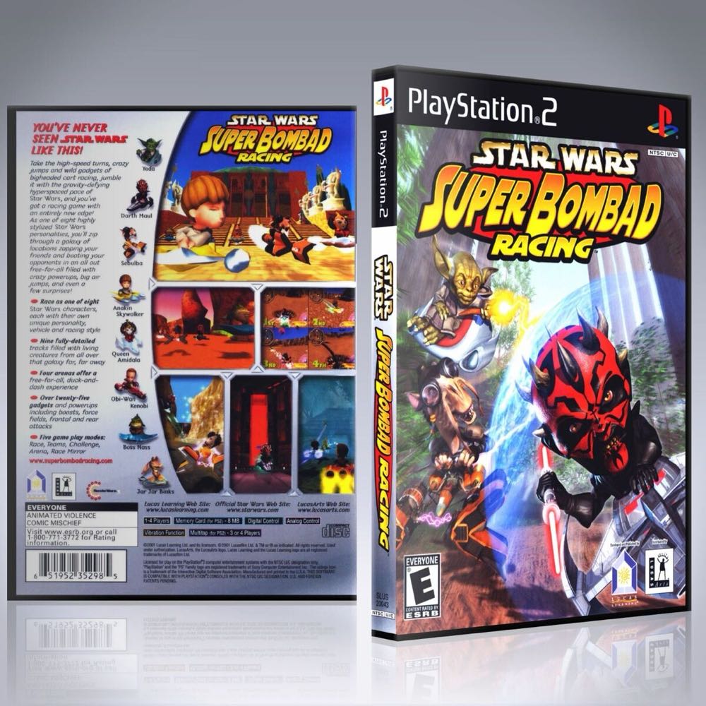 Star Wars: Super Bombad Racing - Sony PlayStation 2 (PS2) (LucasArts - 4) video game collectible [Barcode 651952352985] - Main Image 2