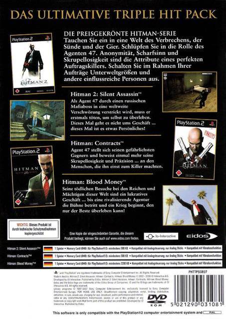 Hitman Triple Pack - Sony PlayStation 2 (PS2) (Eidos - 1) video game collectible [Barcode 5021290031104] - Main Image 2