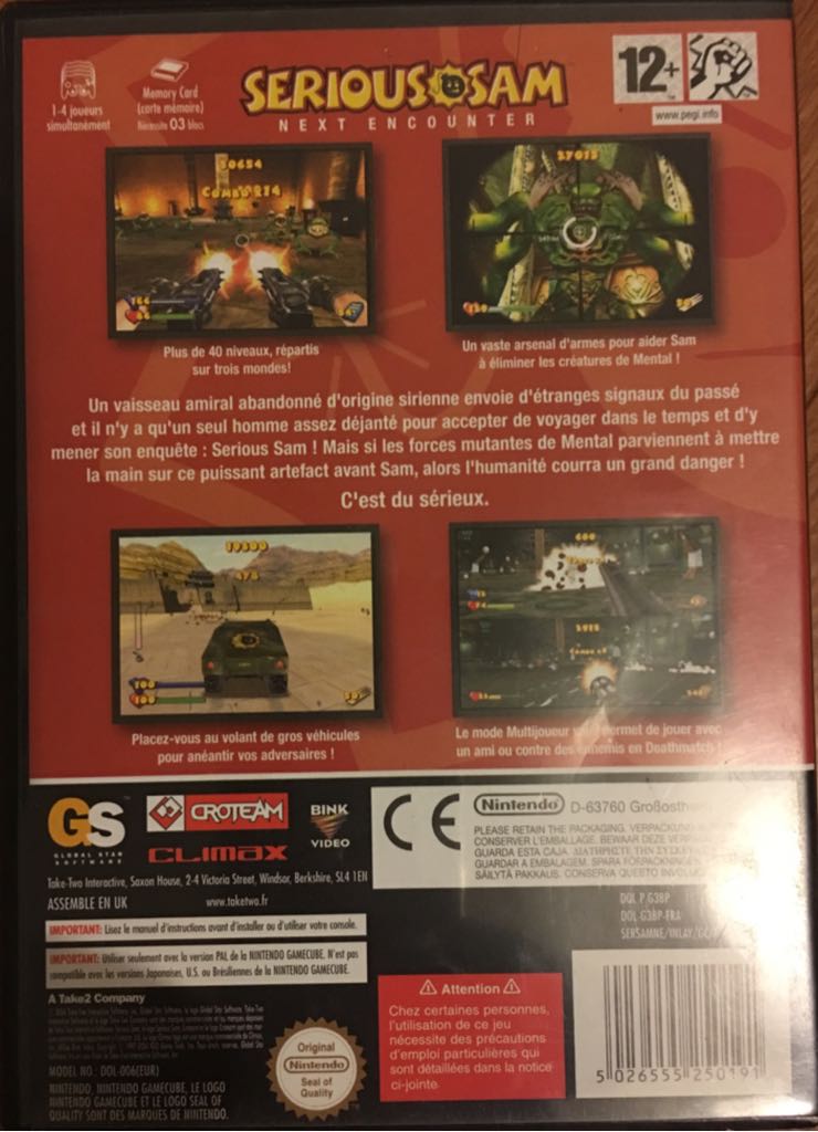Serious Sam Next Encounter - Nintendo GameCube video game collectible [Barcode 5026555250191] - Main Image 2