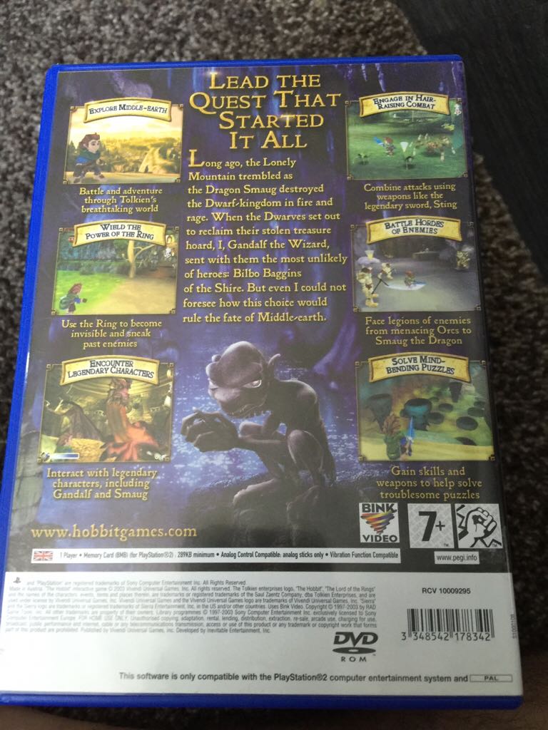The Hobbit - Sony PlayStation 2 (PS2) (Vivendi Games - 1) video game collectible [Barcode 3348542178342] - Main Image 2