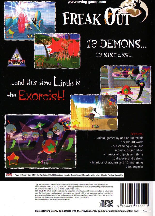 Freak Out - Sony PlayStation 2 (PS2) (Treasure - 1) video game collectible [Barcode 5036675003119] - Main Image 2