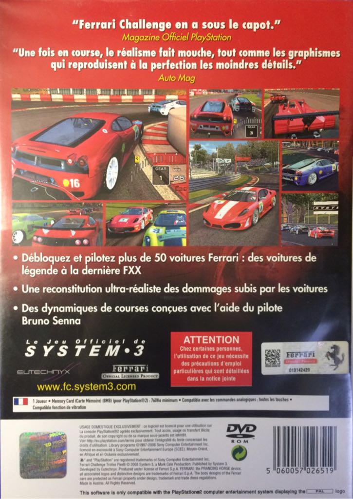 Ferrari Challenge Trofeo Pirelli - Sony PlayStation 2 (PS2) video game collectible [Barcode 5060057026519] - Main Image 2