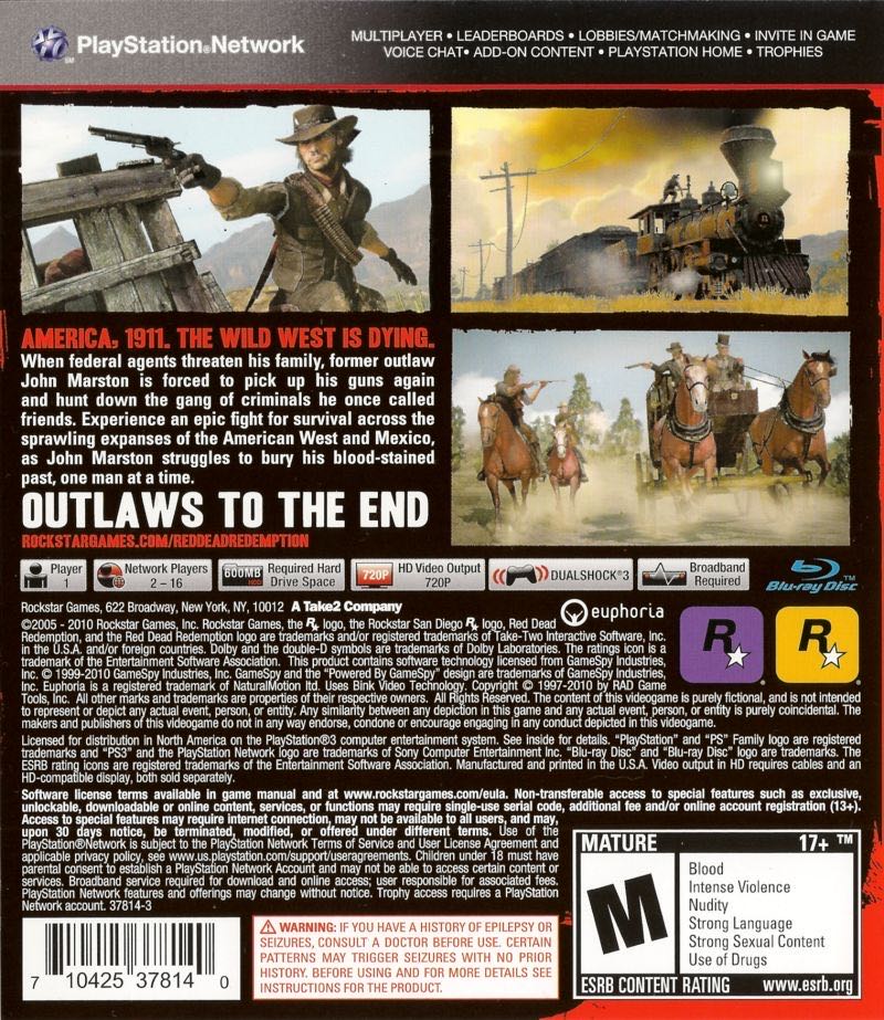 Red Dead Redemption - Sony PlayStation 3 (PS3) (Rockstar Games - 1) video game collectible [Barcode 1026575408071] - Main Image 2