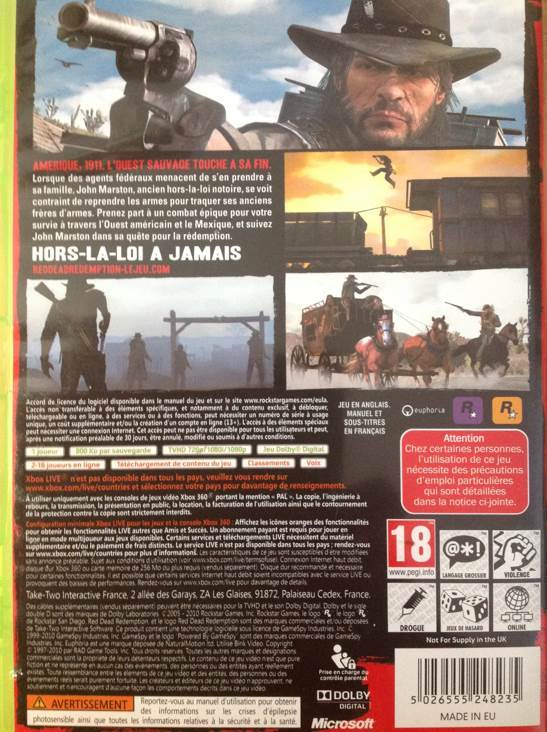 Red Dead Redemption - Microsoft Xbox 360 (Rockstar Games - 1) video game collectible [Barcode 5026555248235] - Main Image 2