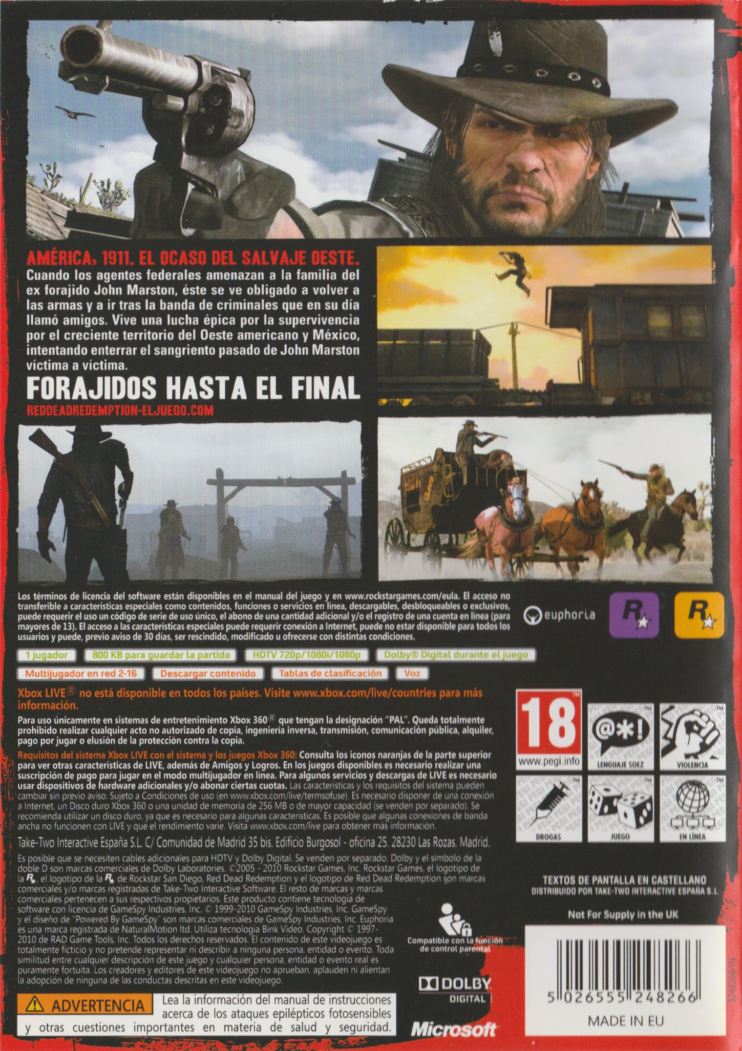 Red Dead Redemption - Microsoft Xbox 360 (Rockstar - 1) video game collectible [Barcode 5026555248266] - Main Image 2