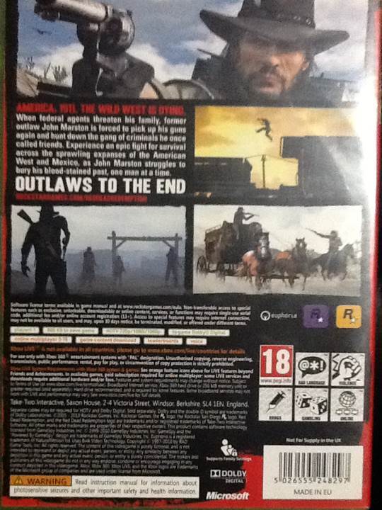 Red Dead Redemption - Microsoft Xbox 360 (Rockstar Games - 1) video game collectible [Barcode 5026555248297] - Main Image 2