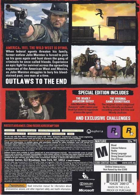Red Dead Redemption - Microsoft Xbox 360 (Rockstar Games - 16) video game collectible [Barcode 5026555250429] - Main Image 2