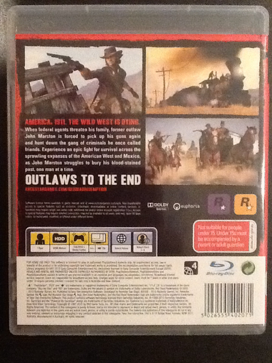 Red Dead Redemption - Sony PlayStation 3 (PS3) (Rockstar Games - 1) video game collectible [Barcode 5026555402071] - Main Image 2