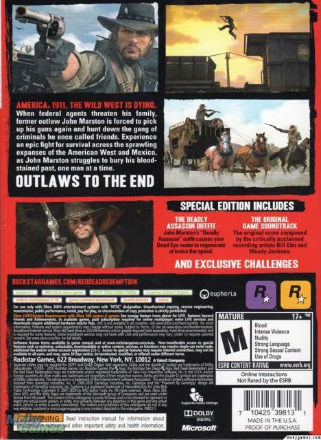 Red Dead Redemption - Microsoft Xbox 360 (Rockstar Games - 1) video game collectible [Barcode 710425398254] - Main Image 2
