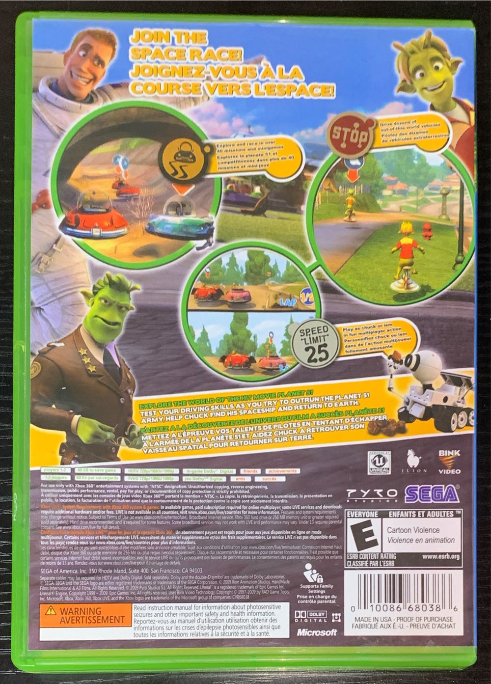 Planet 51: The Game - Microsoft Xbox 360 (Sega - 1-2) video game collectible [Barcode 010086680386] - Main Image 2