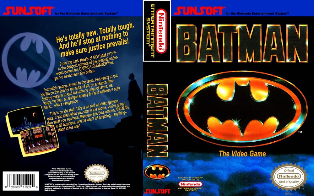Batman  - Nintendo Entertainment System (NES) (SunSoft - 1) video game collectible - Main Image 2
