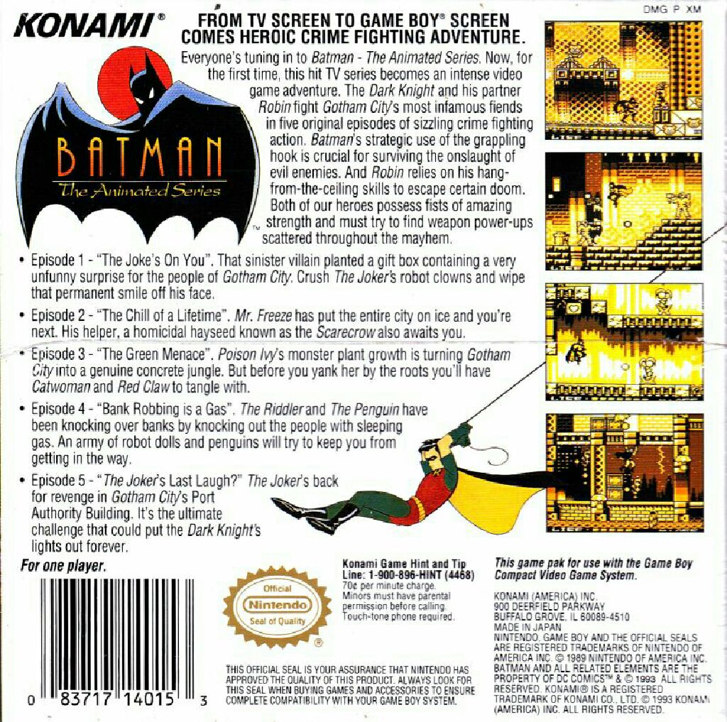 Batman NO CASE - Nintendo Game Boy (SunSoft - 1) video game collectible - Main Image 2