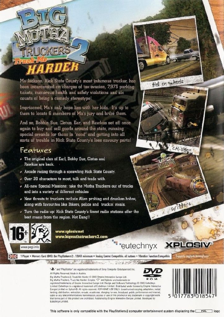 Big Mutha Truckers 2: Truck Me Harder - Sony PlayStation 2 (PS2) (Xplosiv - 1) video game collectible [Barcode 5017783018547] - Main Image 2