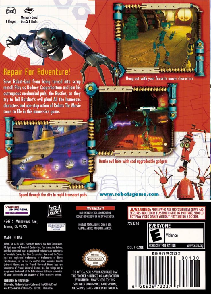 Robots - Nintendo GameCube (Sierra Entertainment/Vivendi Games - 1) video game collectible - Main Image 2