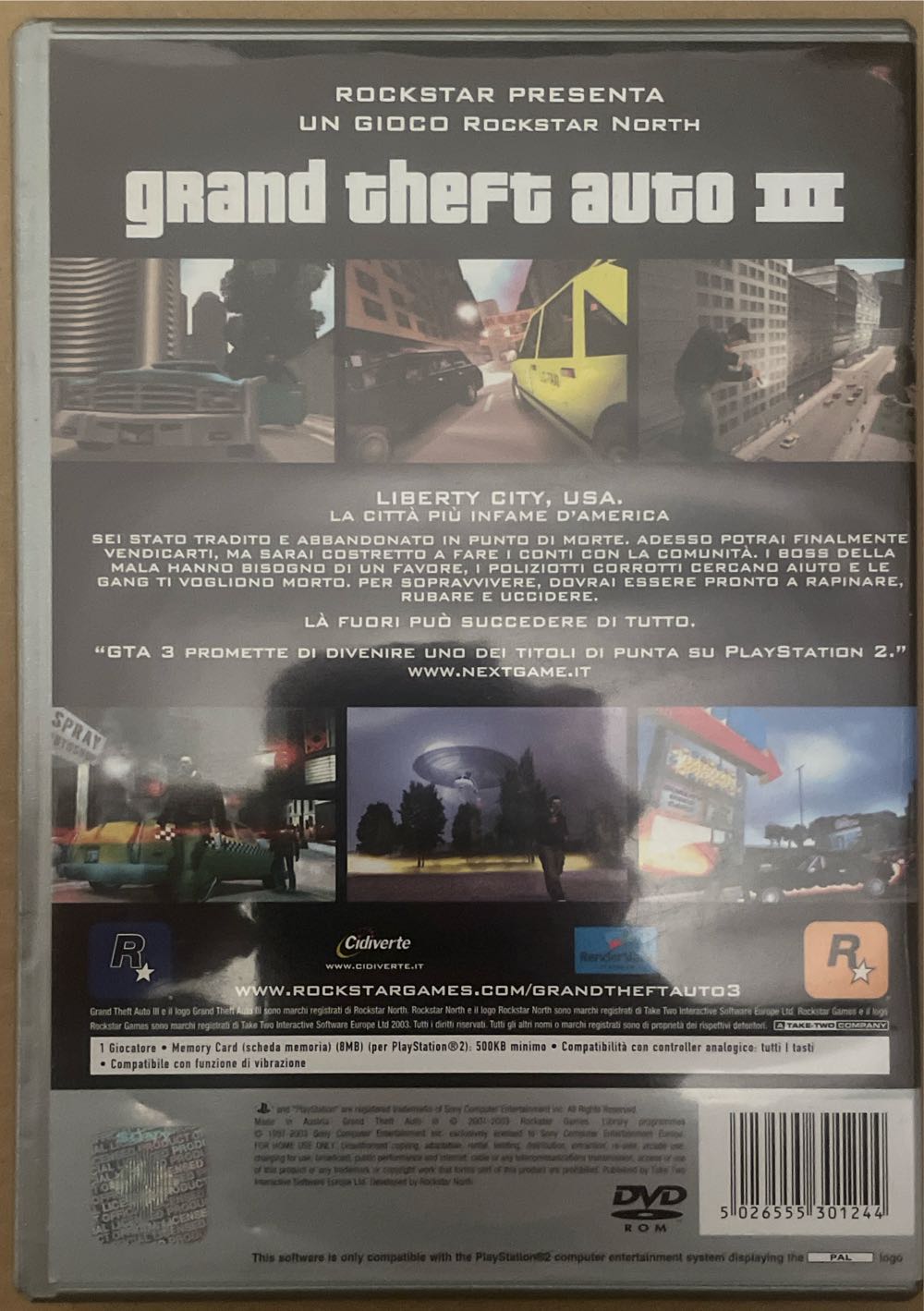 Grand Theft Auto III (Platinum) - Sony PlayStation 2 (PS2) (Rockstar - 1) video game collectible [Barcode 5026555301244] - Main Image 2