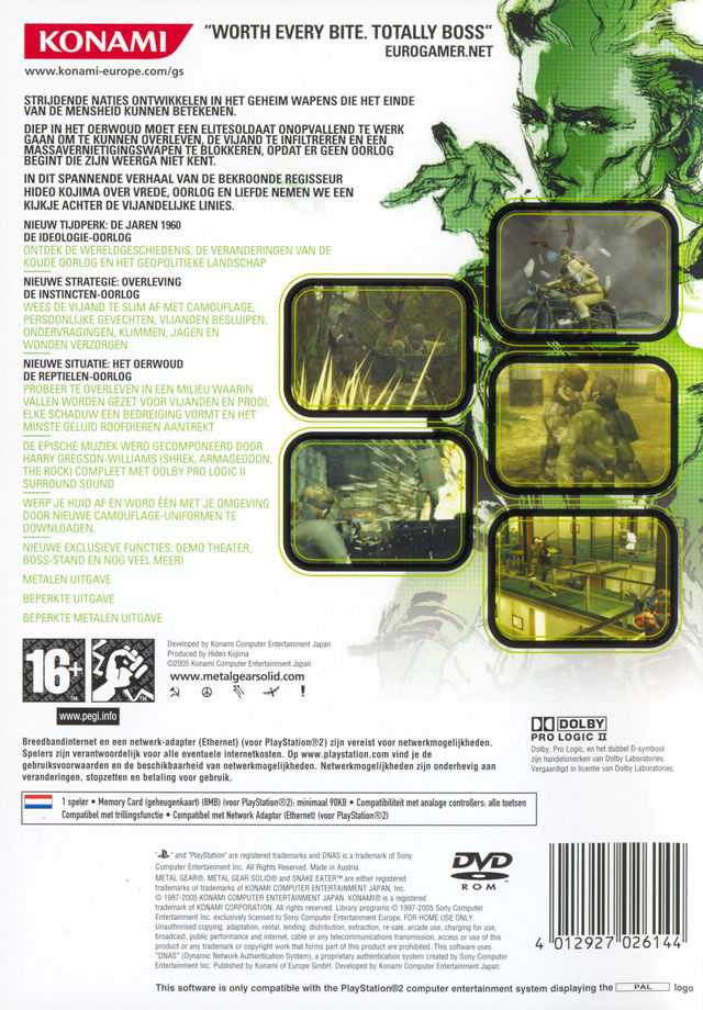 Metal Gear Solid 3: Snake Eater - Sony PlayStation 2 (PS2) (Konami - 1) video game collectible [Barcode 4012927026144] - Main Image 2