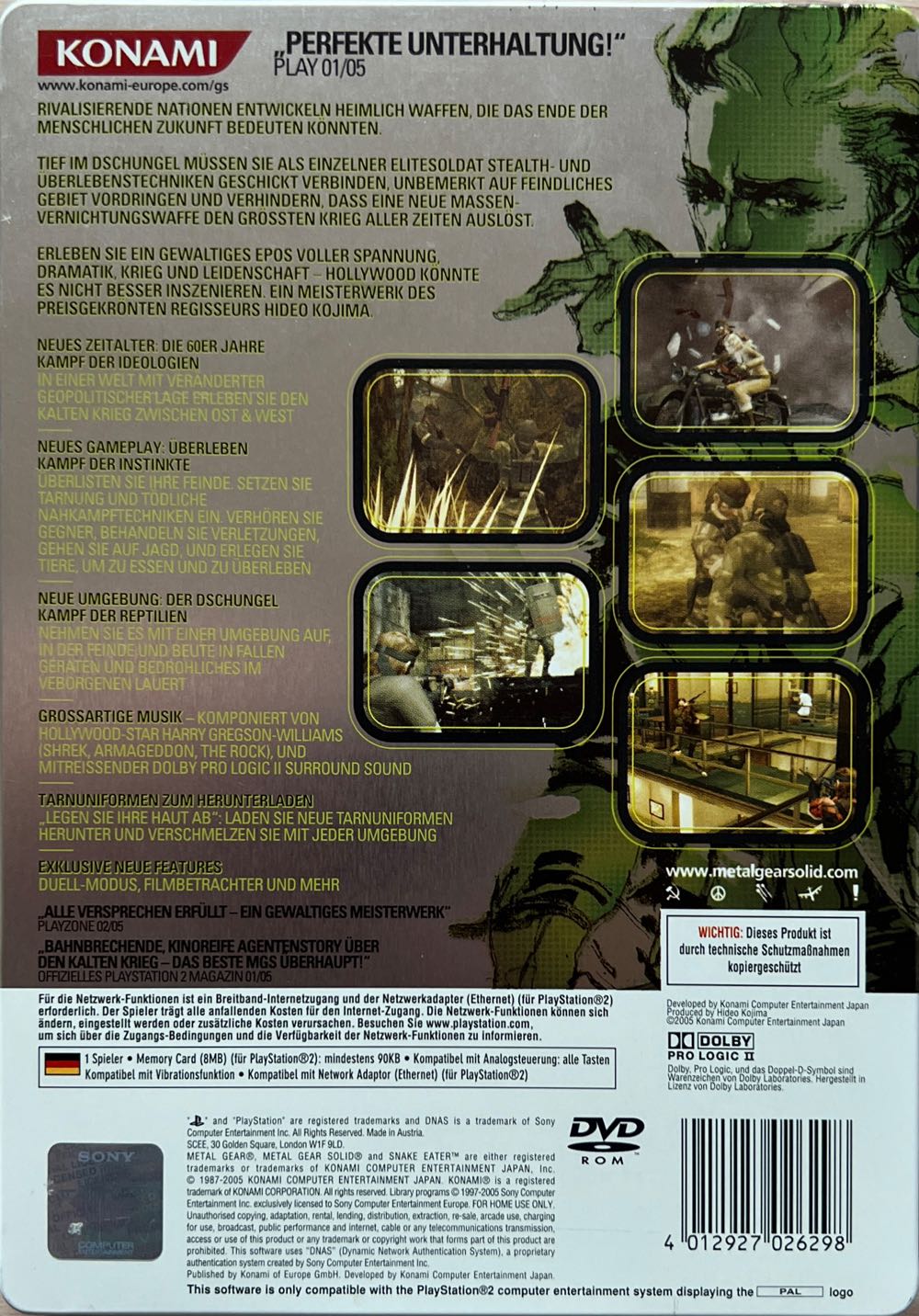Metal Gear Solid 3 - Snake Eater - Sony PlayStation 2 (PS2) (Konami - 1) video game collectible [Barcode 4012927026298] - Main Image 2