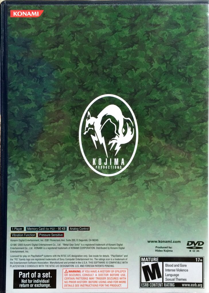 Metal Gear Solid 3: Snake Eater - Sony PlayStation 2 (PS2) (Konami - 1) video game collectible - Main Image 2