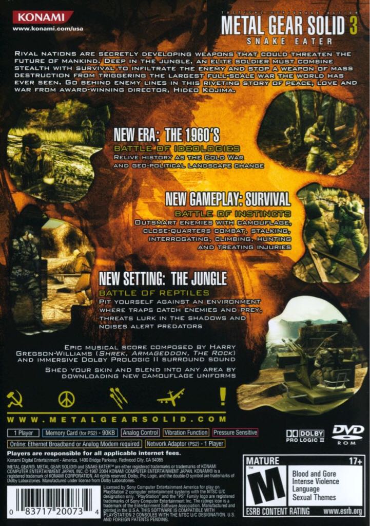 Metal Gear Solid 3: Snake Eater - Sony PlayStation 2 (PS2) (Konami Corporation - 1) video game collectible - Main Image 2