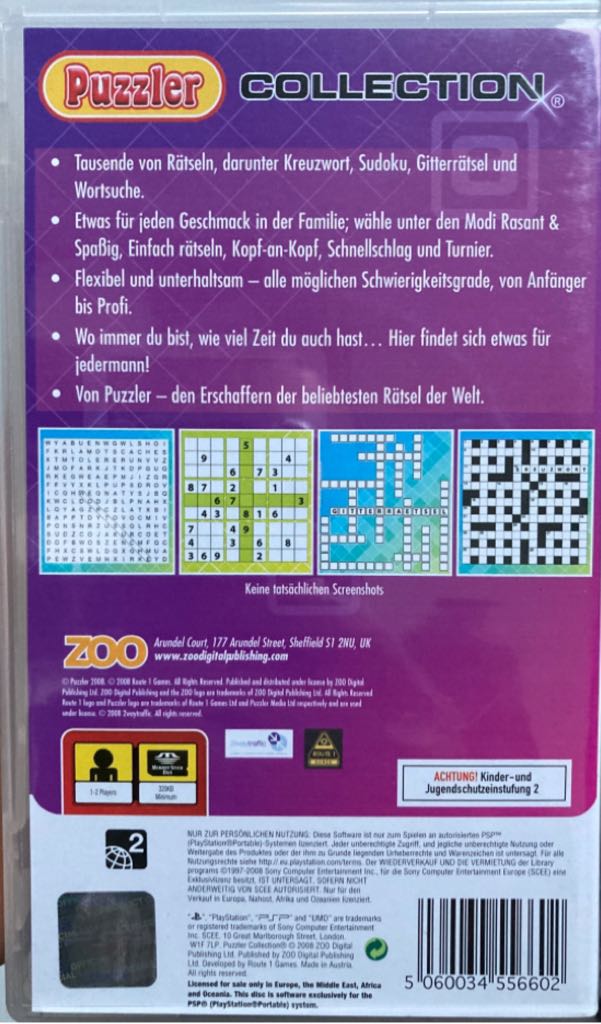 Puzzler Collection - Sony PlayStation Portable (PSP) (Ubisoft - 1) video game collectible [Barcode 3307211307018] - Main Image 2