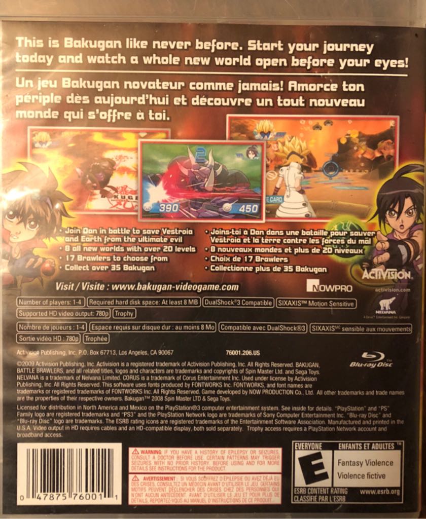 Bakugan: Battle Brawlers - Sony PlayStation 3 (PS3) (Activision) video game collectible [Barcode 047875760011] - Main Image 2