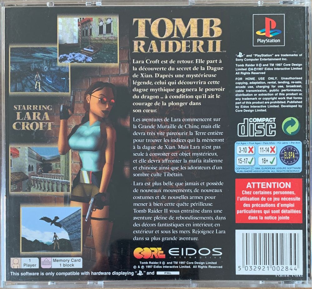 Tomb Raider 2 - Sony PlayStation (Eidos Interactive - 1) video game collectible [Barcode 5032921002844] - Main Image 4