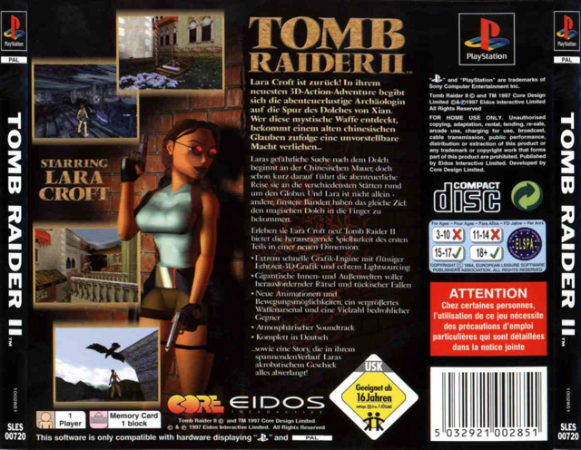 Tomb Raider II - Sony PlayStation (Eidos Interactive - 1) video game collectible [Barcode 5032921005524] - Main Image 2
