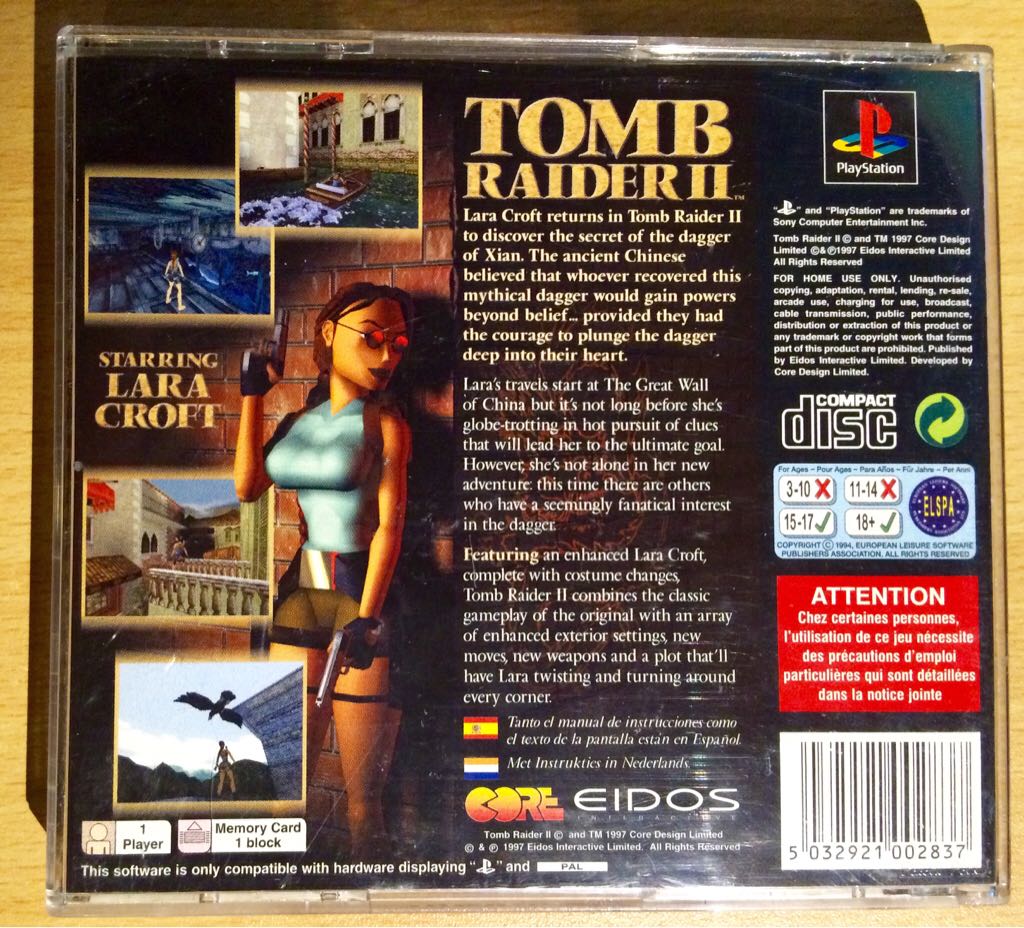 Tomb Raider II - Sony PlayStation (1) video game collectible - Main Image 2