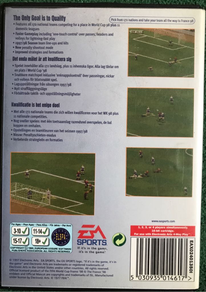 FIFA : Road To World Cup 98 - Sega Megadrive (Ea Sports - 1-2) video game collectible [Barcode 5030935014617] - Main Image 2