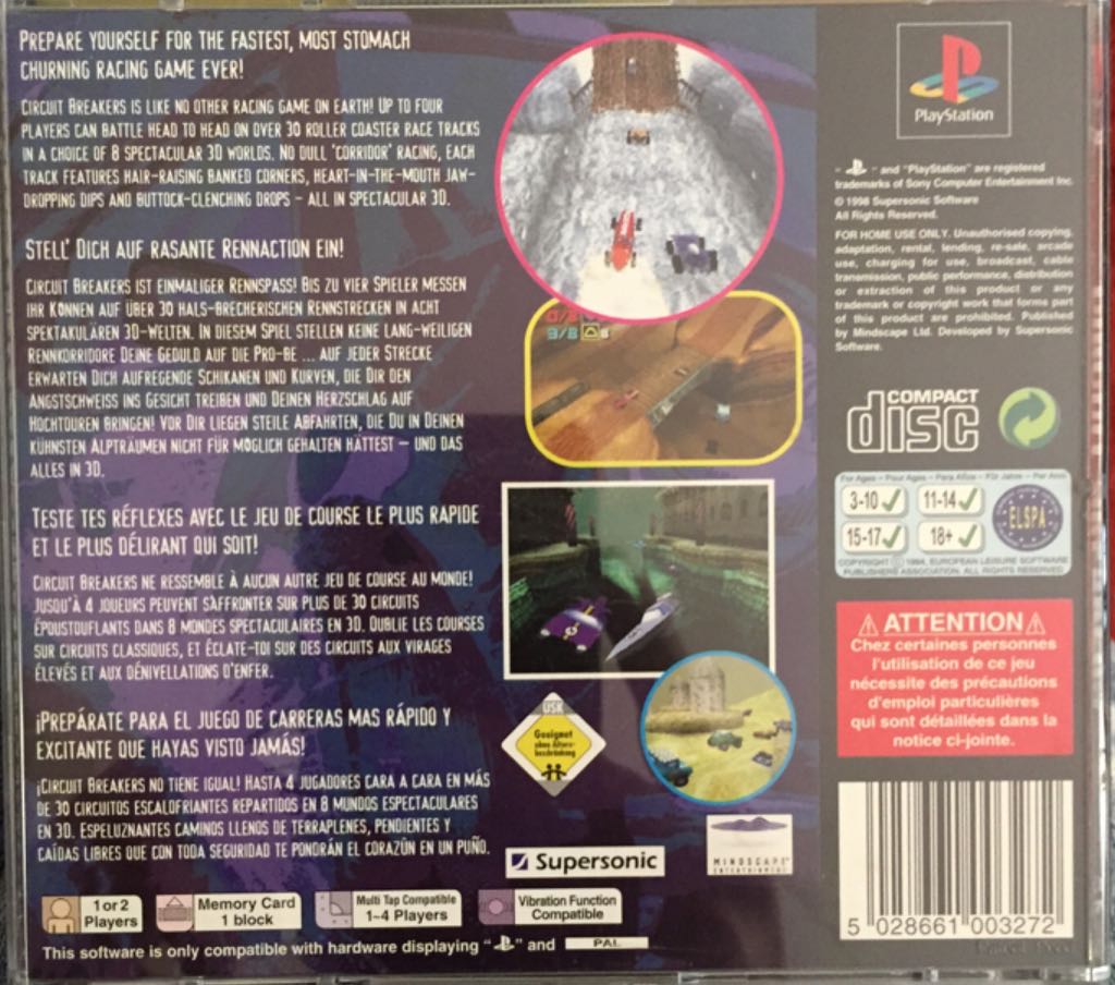 Circuit Breakers - Sony PlayStation (Infogrames - 1-4) video game collectible [Barcode 5028661003272] - Main Image 2