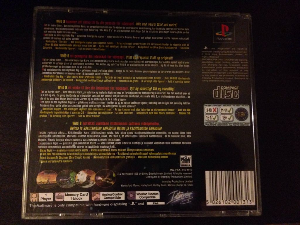 Wild 9 - Sony PlayStation (1) video game collectible [Barcode 5026102001313] - Main Image 2