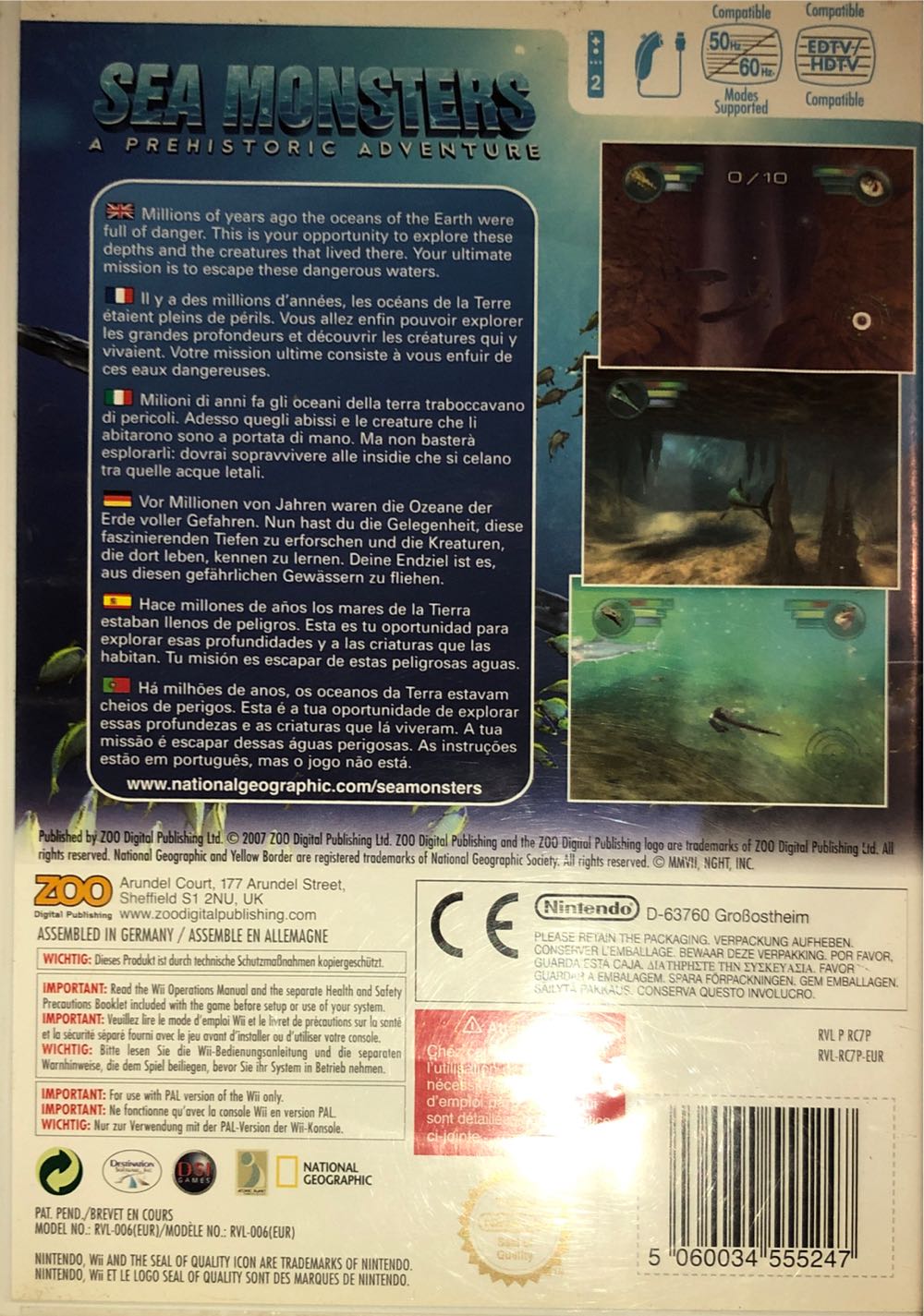 #Wii: Sea Monsters: A Prehistoric Adventure - Nintendo Wii (Destination Software - 1-2) video game collectible [Barcode 5060034555247] - Main Image 2
