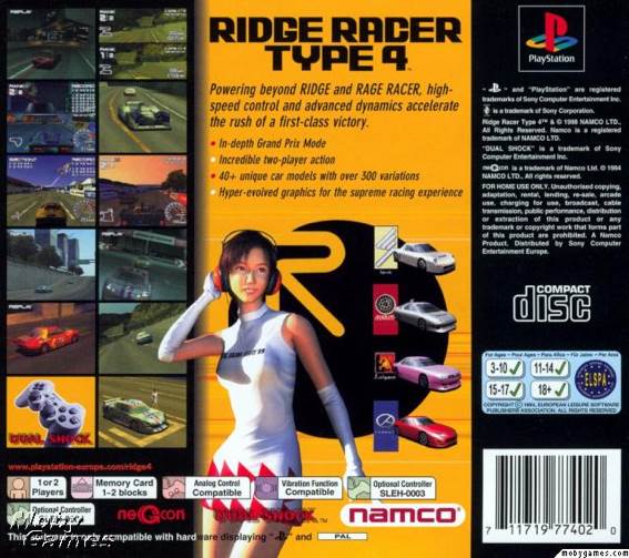 Ridge Racer Type 4 - Sony PlayStation (Namco) video game collectible [Barcode 711719774228] - Main Image 2