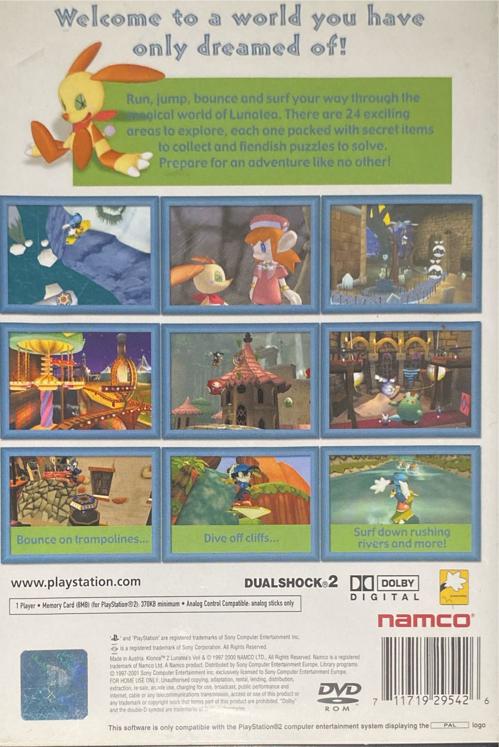 Klonoa 2: Lunatea’s Veil - Sony PlayStation 2 (PS2) (Namco Hometek Inc. - 1) video game collectible [Barcode 0722674021081] - Main Image 2