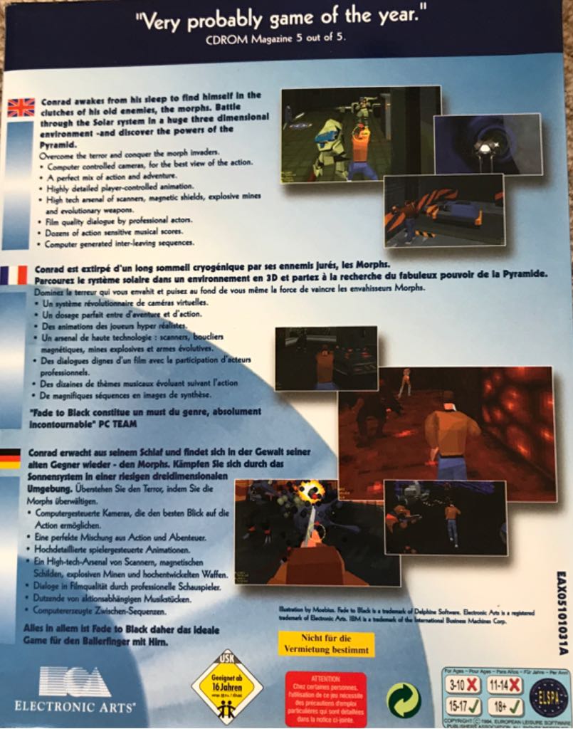 Fade to Black - PC video game collectible [Barcode 5030930010331] - Main Image 2