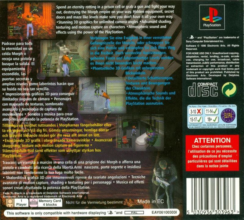 Fade to Black - Sony PlayStation (Electronic Arts - 1) video game collectible [Barcode 5030936303963] - Main Image 2