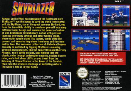 Skyblazer - Nintendo Super Nintendo Entertainment System (SNES) (Sony Imagesoft - 1) video game collectible [Barcode 711719258322] - Main Image 2