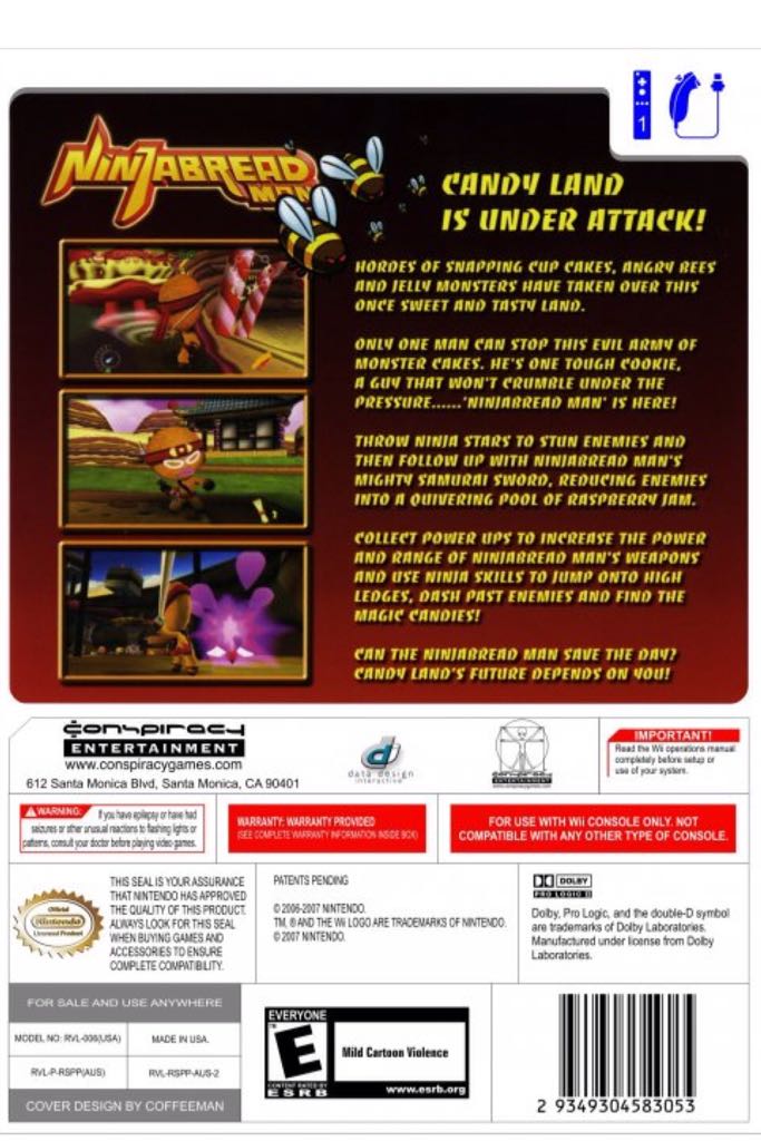 Ninjabread Man - Nintendo Wii (Conspiracy Entertainment - 1) video game collectible [Barcode 815315000788] - Main Image 2
