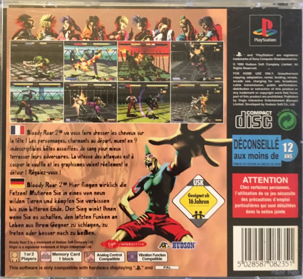 Bloody Roar 2 - Sony PlayStation video game collectible [Barcode 5028587082351] - Main Image 2