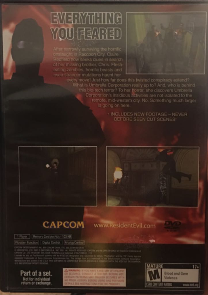 Resident Evil - Code Veronica X - Sony PlayStation 2 (PS2) (Capcom - 1) video game collectible [Barcode 5055060980057] - Main Image 2