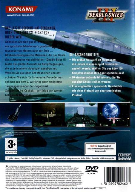 Deadly Skies 3 - Sony PlayStation 2 (PS2) (Konami - 1) video game collectible [Barcode 4012927024584] - Main Image 2